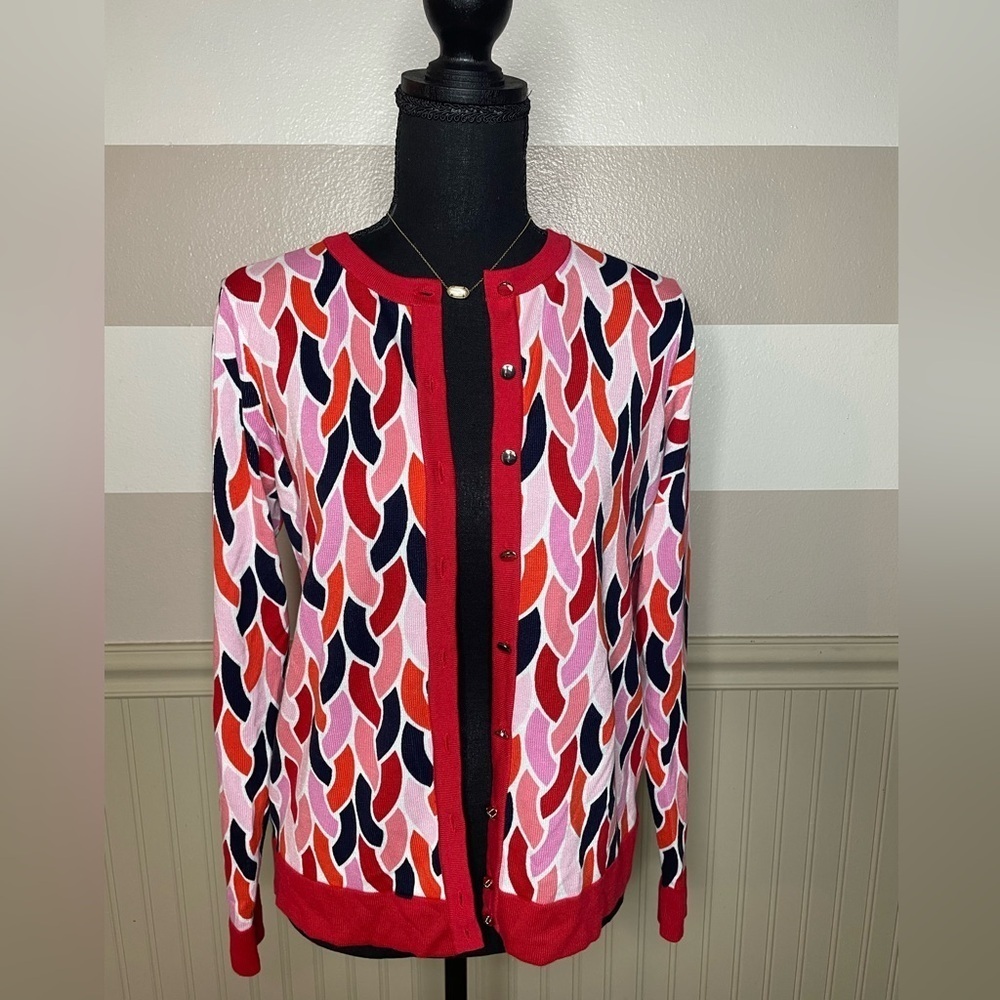 Charter Club Multicolor Patterned Cardigan Size Small